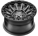 Load image into Gallery viewer, KING WARRIOR 18" - MATTE TITANIUM / BLACK BEAD RING - Opposite Angle