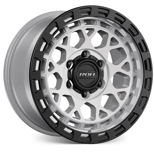 ROH ATLAS 17x9 Machined Centre Black Lip wheel