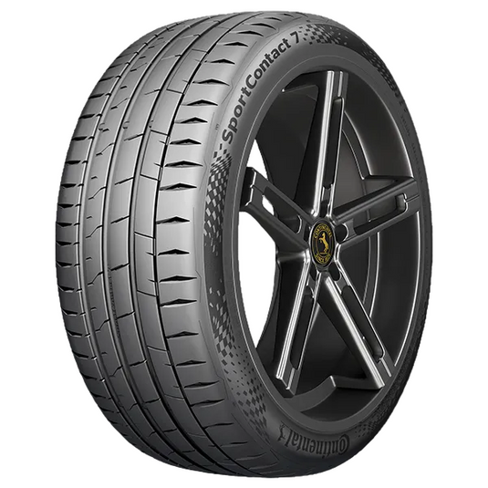 Car tire with rim on a white background