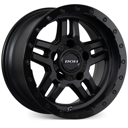 ROH HAMMER 17x9 Matte Black Gloss Lip wheel