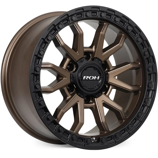 ROH RAID 17x9 Bronze Centre Black Lip wheel
