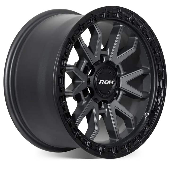 ROH RAID 18" - GRAPHITE CENTRE BLACK LIP angled view