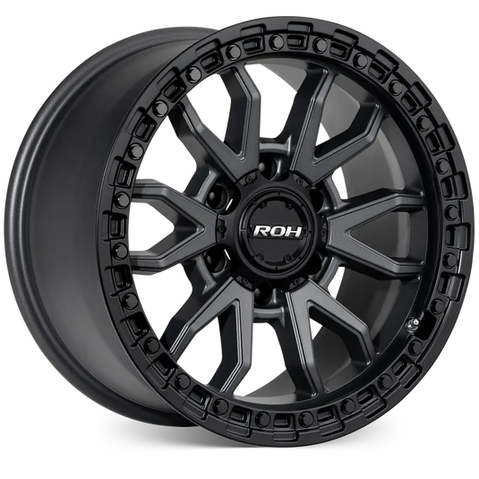 ROH RAID 17x9 Graphite Centre Black Lip wheel