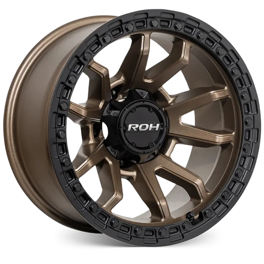 ROH RAID 5 17x9 Bronze Centre Black Lip wheel