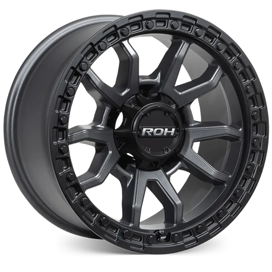 ROH RAID 5 17x9 Graphite Centre Black Lip wheel